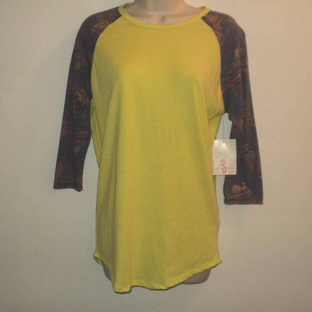 NEW LuLaRoe RANDY Baseball Tee S Chartreuse